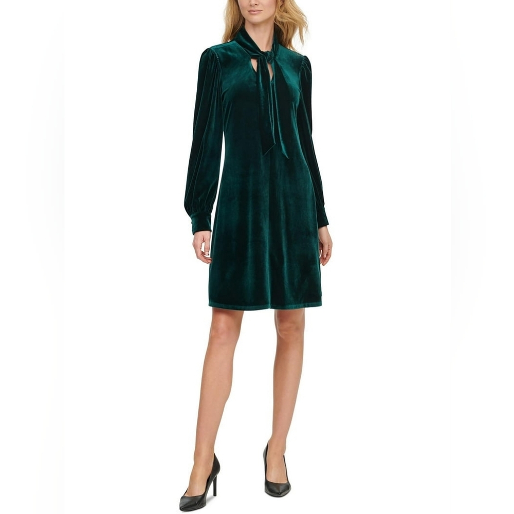 Calvin Klein Velvet Malachite Green Dress